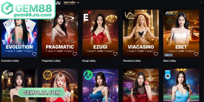 GEM88 có nhiều sảnh casino khác để đáp ứng nhu cầu của từng loại người
