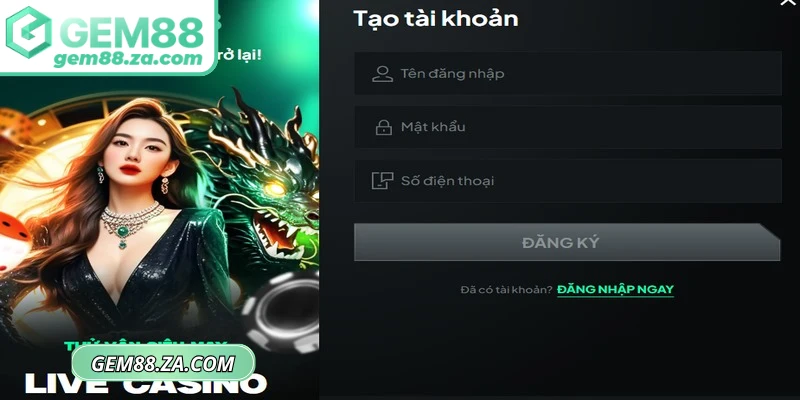 Hướng dẫn các bước đăng ký GEM88 an toàn